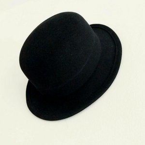 Vintage COMME DES GARCONS x SCHA Black Wool Bowler Hat RARE unisex